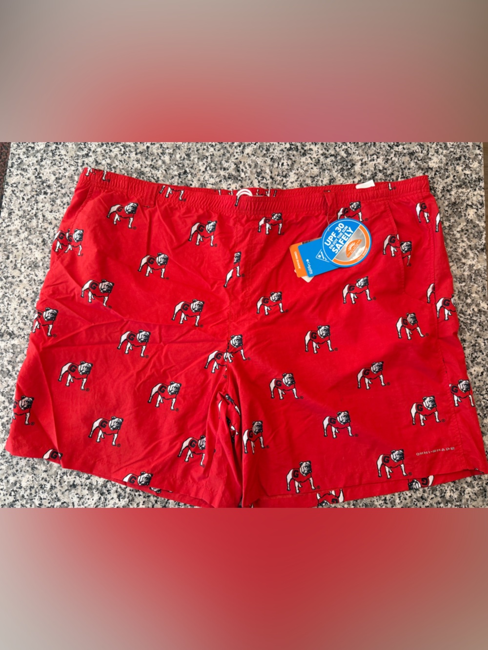 Columbia Georgia Bulldogs - UGA Print Swim Trunks / lined shorts